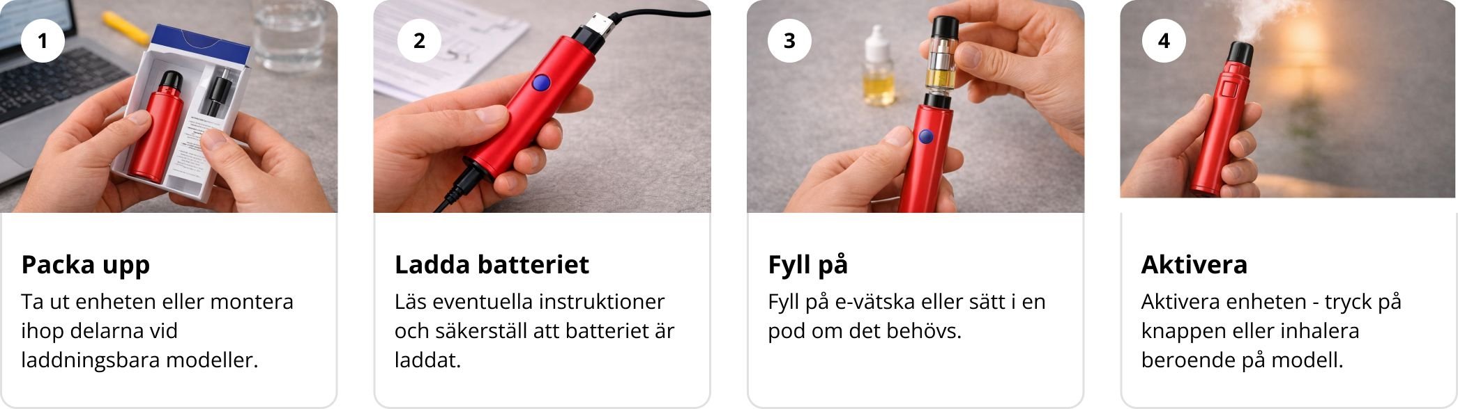 Hur man använder vape steg för steg