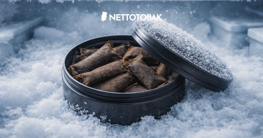 Kan man frysa snus? Snusdosa i en frys med öppet lock 