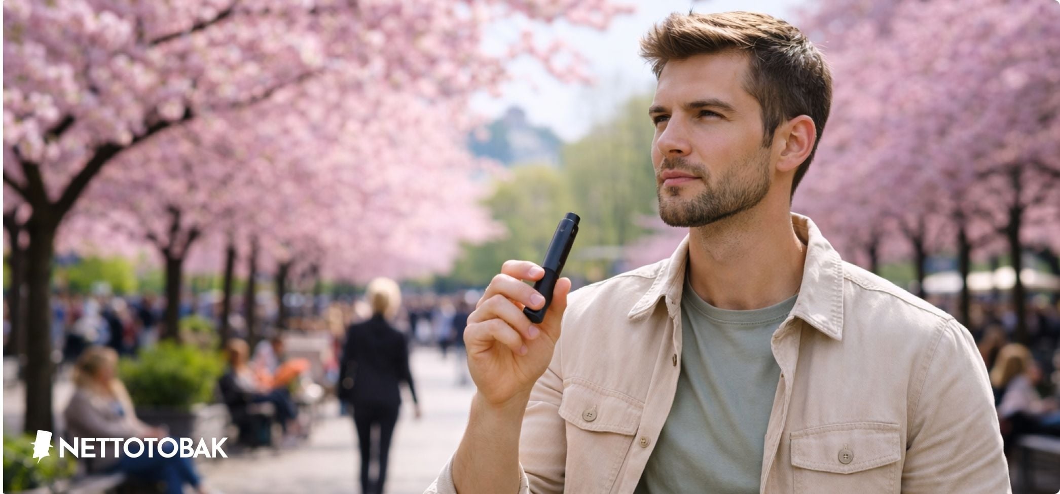 En man som vejpar i Stockholm utomhus