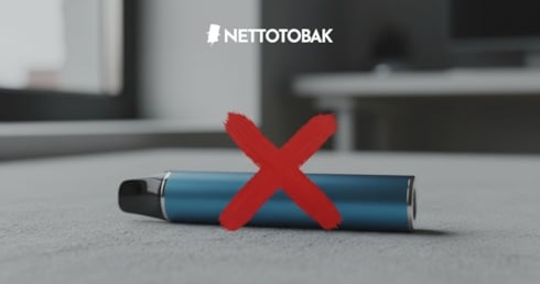 Engångsvape och ett rött kryss över den - sluta med vape