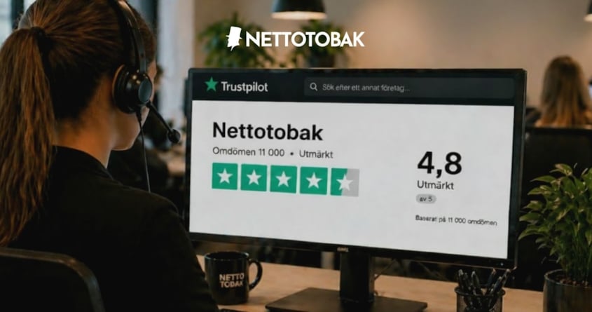 Nettotobak firar 11 000 Trustpilot- recensioner!