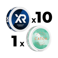 Mixpack 10 XR Göteborgs Rapé Slim White & 1 Catch White Spearmint Mini