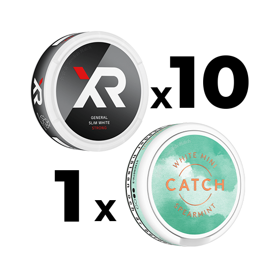 Mixpack 10 XR General Strong Slim White & 1 Catch White Spearmint Mini