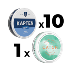 Mixpack 10 Kapten Mini Vit & 1 Catch White Spearmint Mini