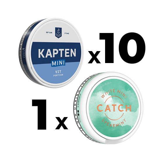 Mixpack 10 Kapten Mini Vit & 1 Catch White Spearmint Mini