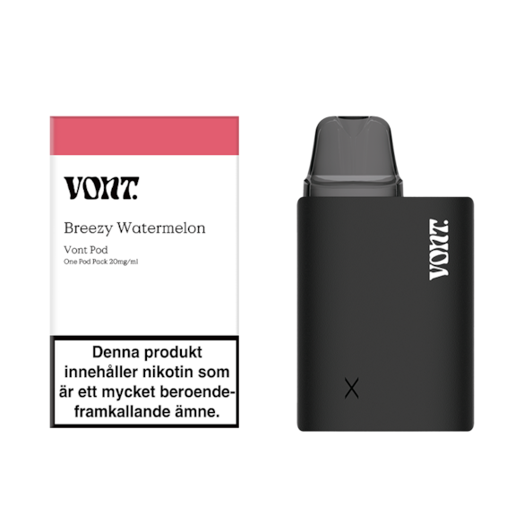 Vont Pod Device Cube Black + Vont Pod Breezy Watermelon 20mg
