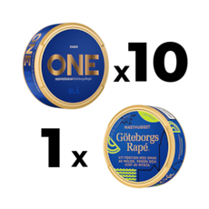 10 One Blå + 1 Göteborgs Rapé Masthugget Mixpack