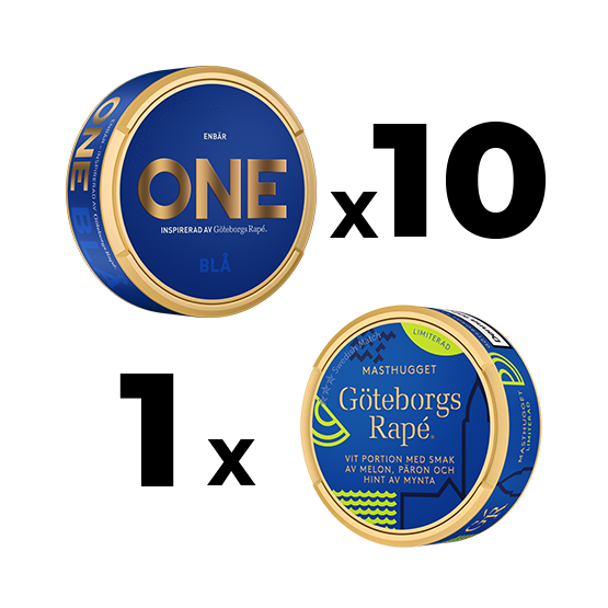 10 One Blå + 1 Göteborgs Rapé Masthugget Mixpack