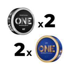 ONE 2x Vit 2x Blå Mixpack