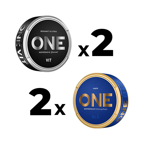ONE 2x Vit 2x Blå Mixpack