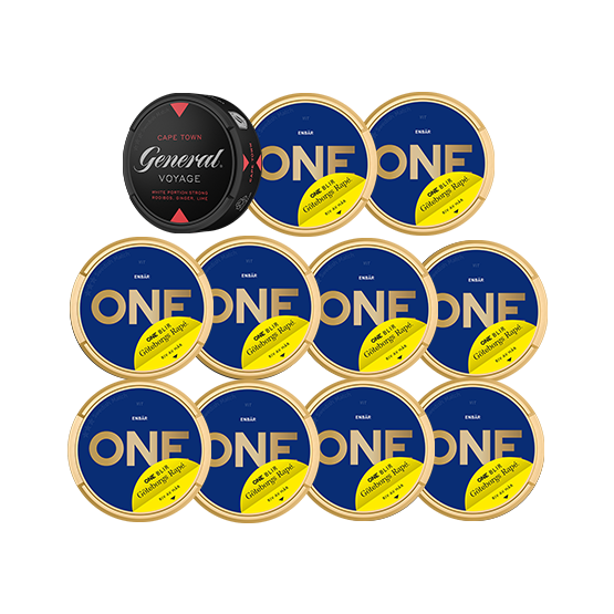 Mixpack 10 One Blå & 1 General Voyage Cape Town