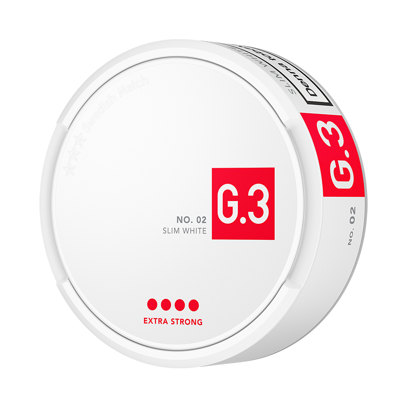 G 3 G.3 No.02 Slim White Extra Strong - portionssnus