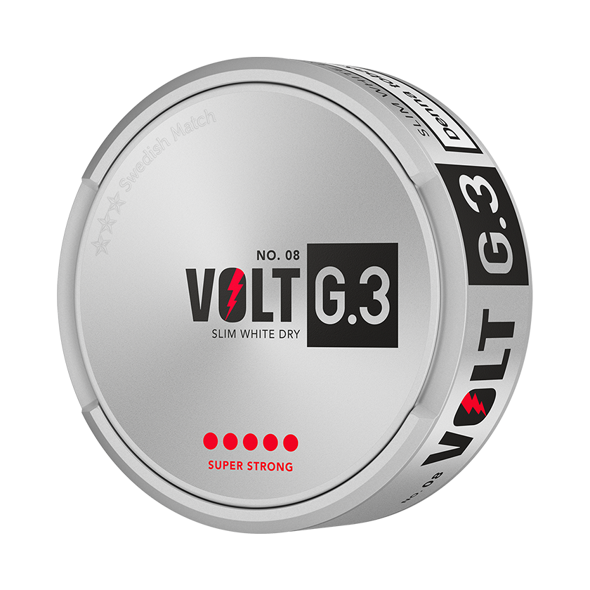 G 3 G.3 No.08 VOLT Slim White Dry Super Strong - portionssnus