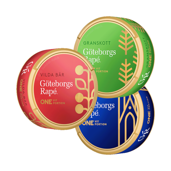 Göteborgs Rapé ONE Vit Portion + Granskott + Vilda Bär