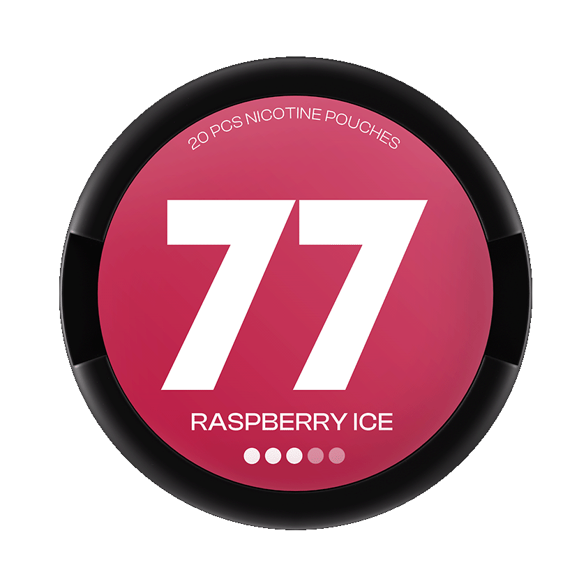 77 77 Nicotine Pouches Raspberry Ice 3 Strong – nikotinpåsar