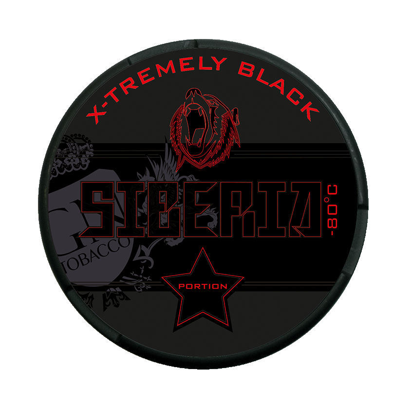 Siberia X-Tremely Black Slim White Dry - nikotinpåsar