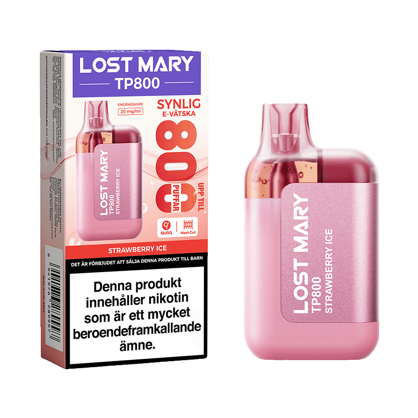 Kp Lost Mary TP800 Strawberry Ice - frn 59,89 kr/st