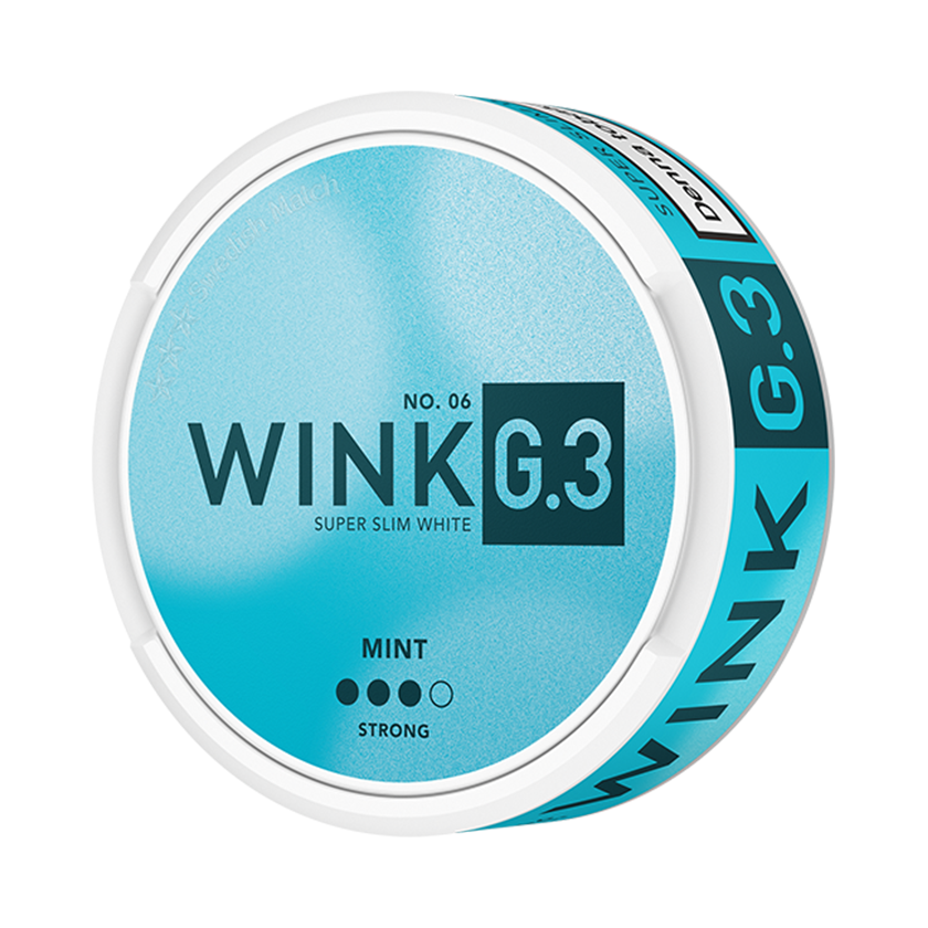 G 3 G.3 No.06 WINK Mint Super Slim White Strong - portionssnus