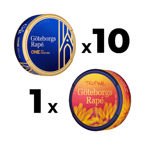 10 Göteborgs Rapé One + 1 Göteborgs Rapé Tropical
