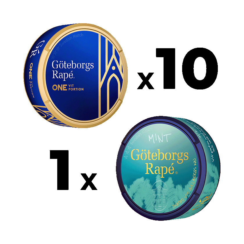 Göteborgs Rapé 10 Göteborgs Rapé One + 1 Göteborgs Rapé Mint - snus