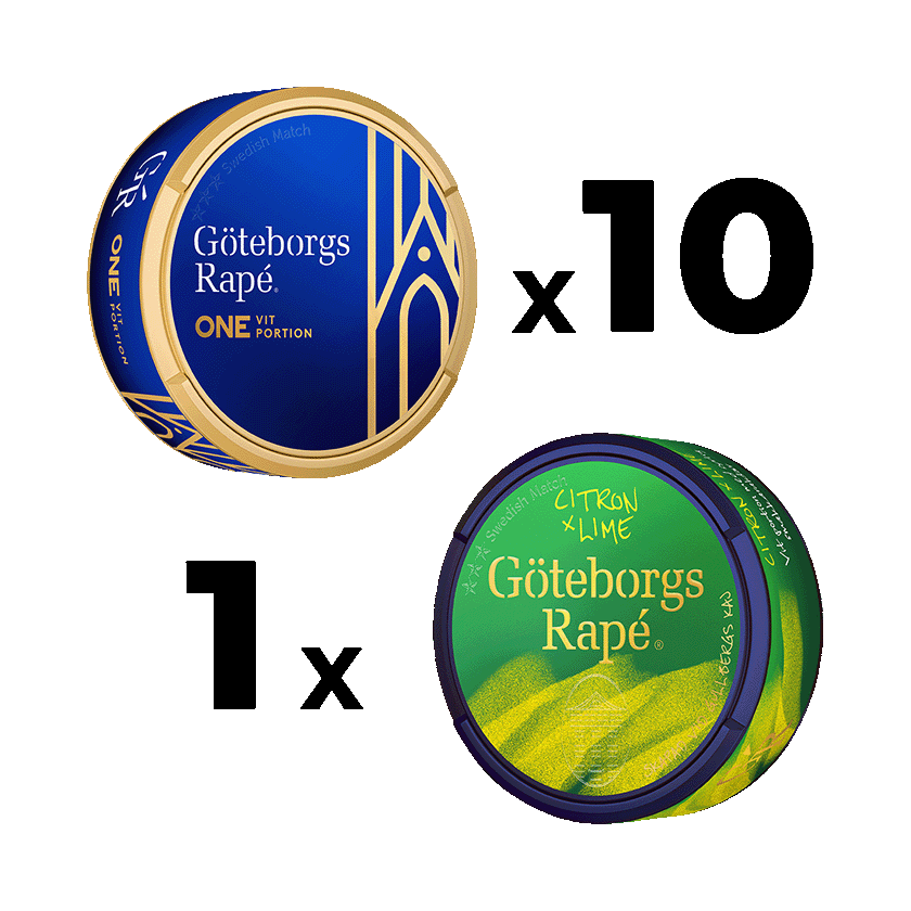 Göteborgs Rapé 10 Göteborgs Rapé One + 1 Göteborgs Rapé Citron Lime - snus