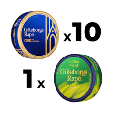 10 Göteborgs Rapé One + 1 Göteborgs Rapé Citron Lime