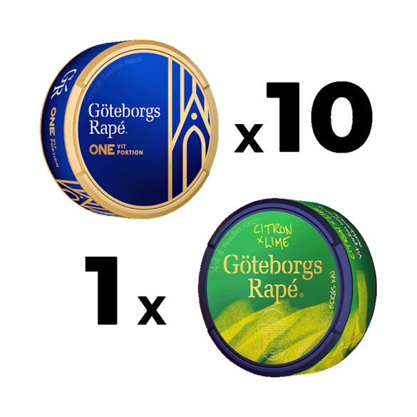 10 Göteborgs Rapé One + 1 Göteborgs Rapé Citron Lime
