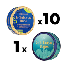 10 Göteborgs Rapé Masthugget + 1 Göteborgs Rapé Mint