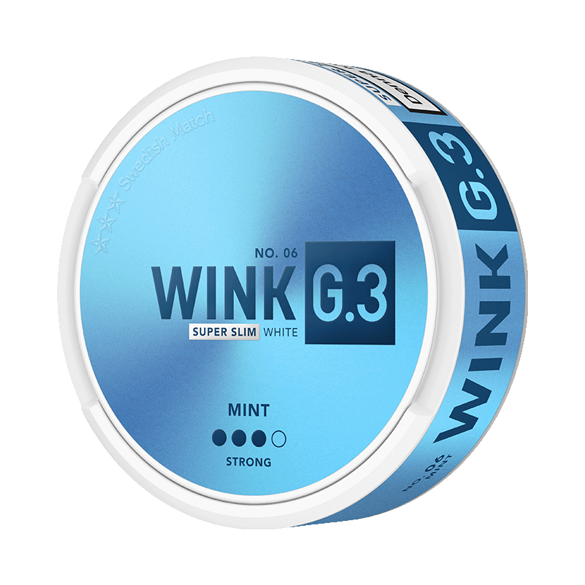 G 3 G.3 No.06 WINK Mint Super Slim White Strong - portionssnus